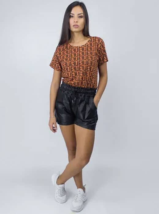 Shorts de Couro